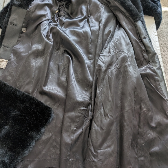 Royal Minke by Hillmoor Faux Mink Fur Coat Full Length Black, Pockets size M/L - Picture 9 of 10